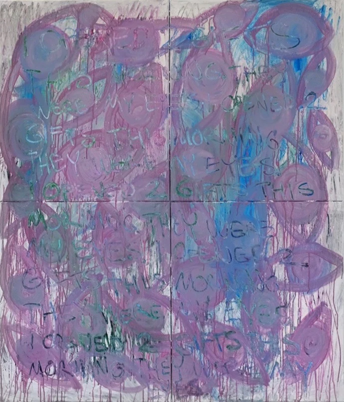 Untitled (I OPENED 2 GIFTS THIS MORNING. THEY WERE MY EYES.) by Simon Mercebach