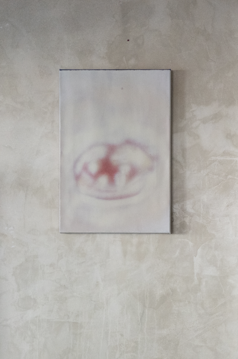 Untitled (lips #3) by Gustav Bay shown in a home setting