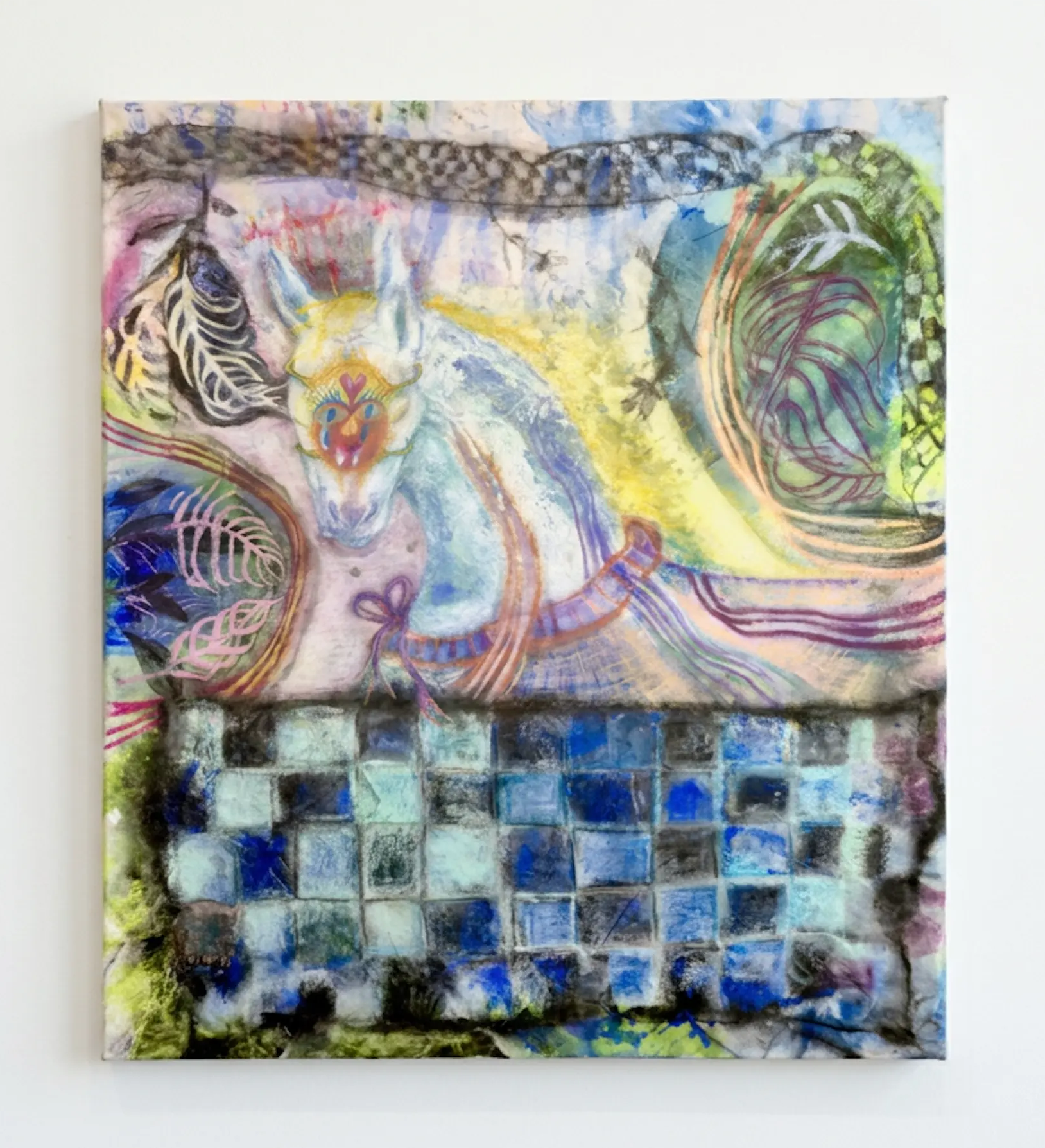 Horse with Mask by Stine Stubdrup shown in a home setting