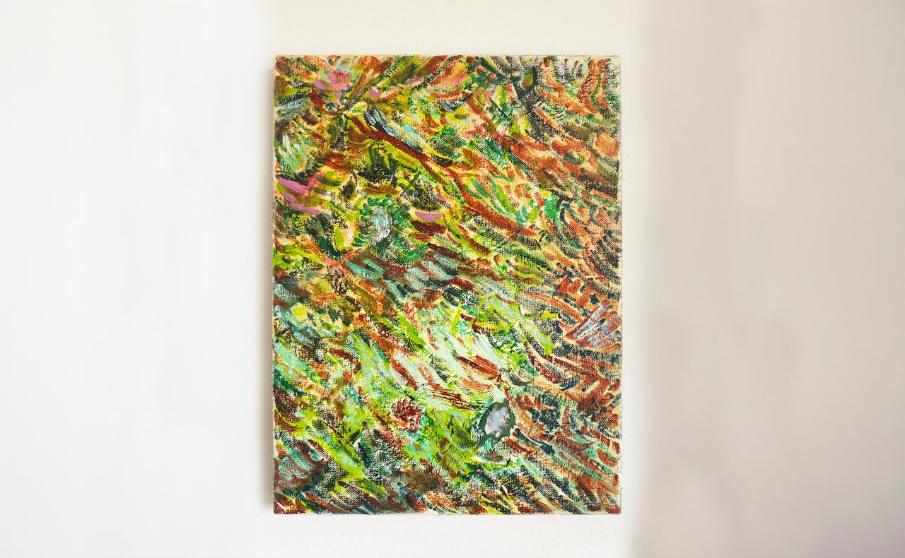 Pigeons and Parrots Dance by Jo Reinhard shown in a home setting