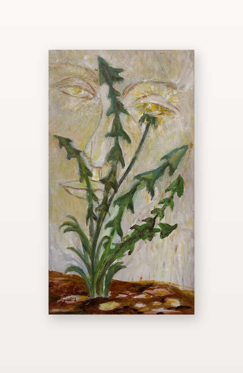 Dandelions by Meret Krasa shown in a home setting